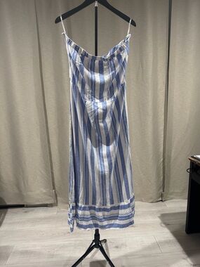 Soho Blue and White Striped Slip Dress